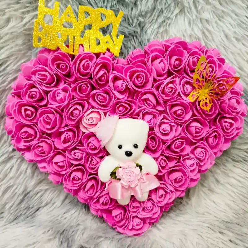 Corazón grande de rosas infinitas 💝