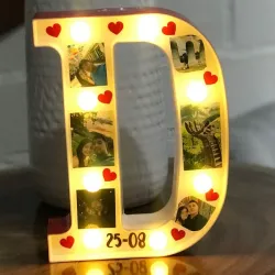 Letras 3D con fotos y luces 