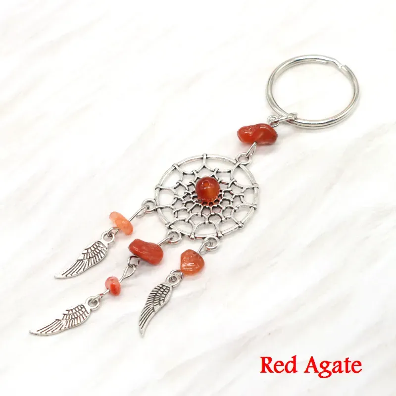 🦋Llavero de Atrapasueños con Ágata  Roja🦋