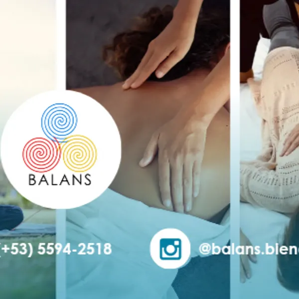 Balans es una marca dedicada a la promoción del bienestar físico, mental y espiritual mediante experiencias de masaje, yoga, talleres de autodesarrollo, retiros de bienestar y cursos de masajes para ayudarte a elevar tu calidad de vida. Realizamos servicios a domicilio y en nuestro local.
