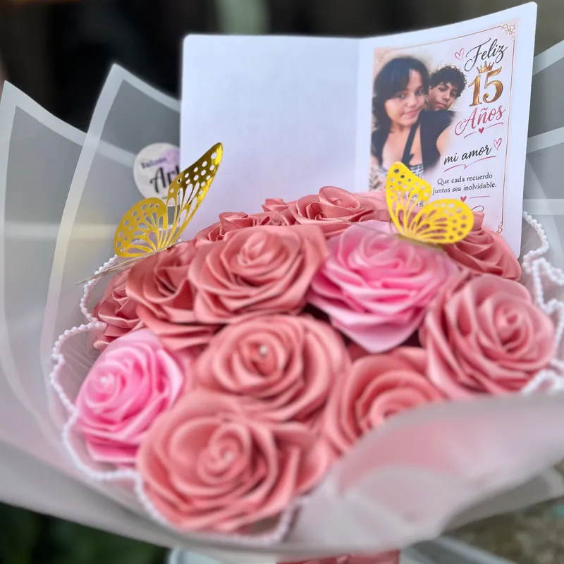 Ramo 15 rosas eternas