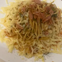 Espaguetis con jamon