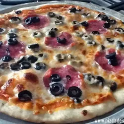 Pizza de Salami y Aceitunas