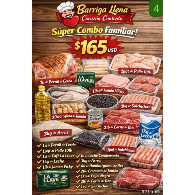 Combo #4(Comida para los tuyos)