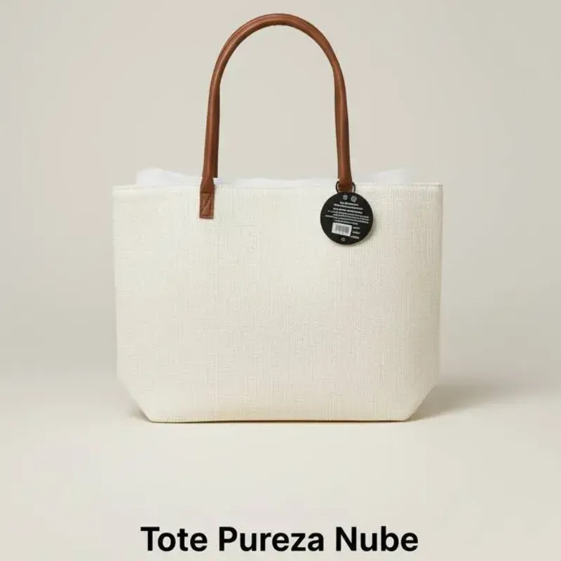 DY-Bolso Tote Minimalista Blanco Roto
