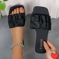 Sandalias Planas de Tira Ancha