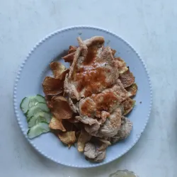 Bistec de cerdo grillé