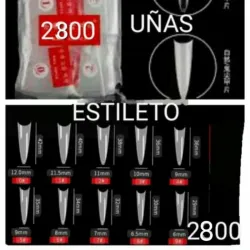 PAQUETE DE 500 UÑAS ESTILETO 