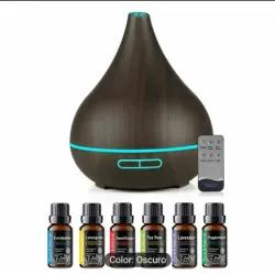 HUMIDIFICADOR ULTRASONICO Y DIFUSOR DE AROMAS INCLUÍDO ACEITES ESENCIALES