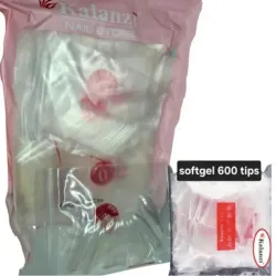 PAQUETE DE 600 UÑAS TRANSPARENTE SOLF GEL  KALANZI