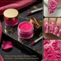 POLVO 3D TONO ROSA FUCSIA VIBRANTE 1 ONZA