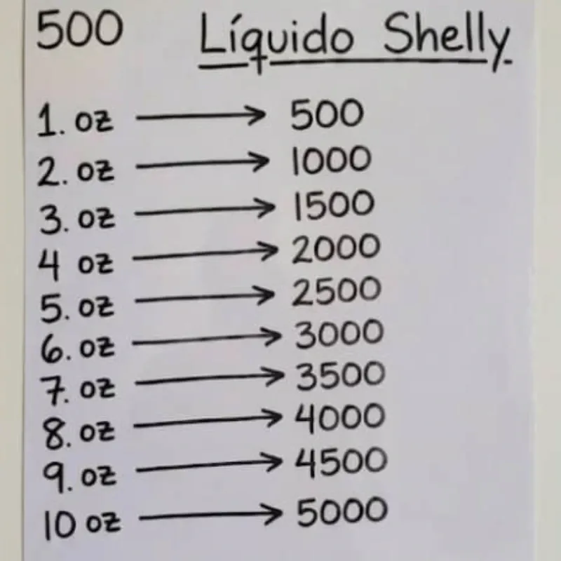 TABLA DE PRECIO DEL LIQUIDO SHELLY