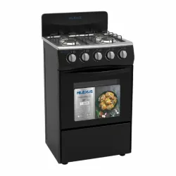 🌟COCINA DE GAS CON 4 QUEMADORES Y 20" NEGRA