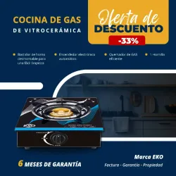 🔥🍳COCINA DE GAS DE VITROCERAMICA 1 HORNILLA MARCA EKO