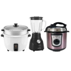 🌟COMBO LICUADORA VASO DE VIDRIO MILEXUS (ML-L602) + OLLA ARROCERA 2.2L MILEXUS + OLLA REINA ANALÓGICA MILEXUS