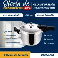 🍲✅OLLA PRESION 6L ACERO INOXIDABLE 