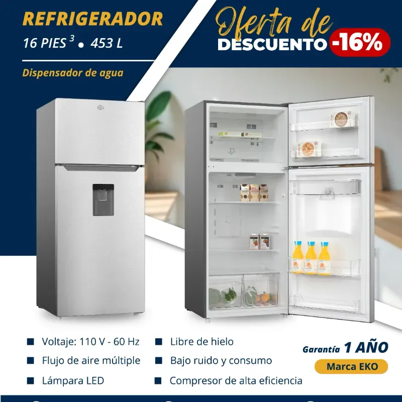 REFRIGERADOR 16 PIES MARCA EKO