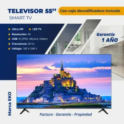 📺⭐SMART TV 55¨ MARCA EKO + CAJITA DECODIFICADORA INCLUIDA
