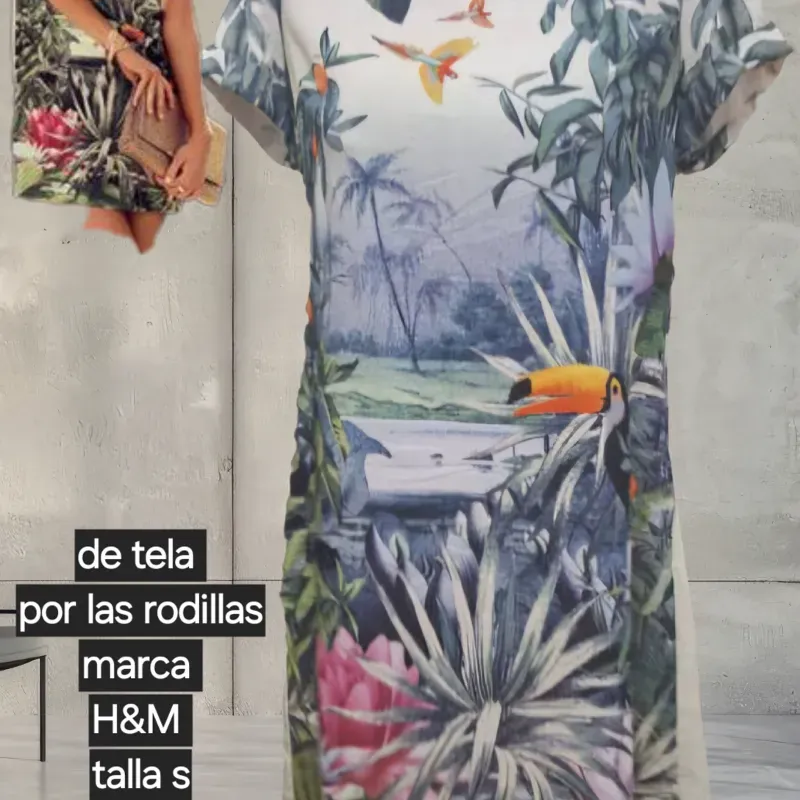 Vestido de tela por debajo de la rodilla 