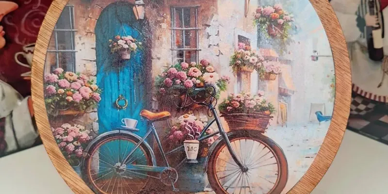 Platos de madera con pedestal