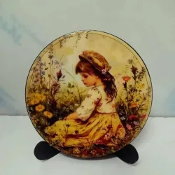 Platos de madera con pedestal