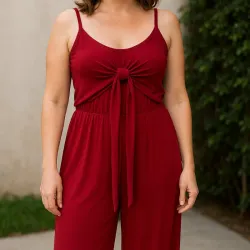 Mono pantalón rojo vino