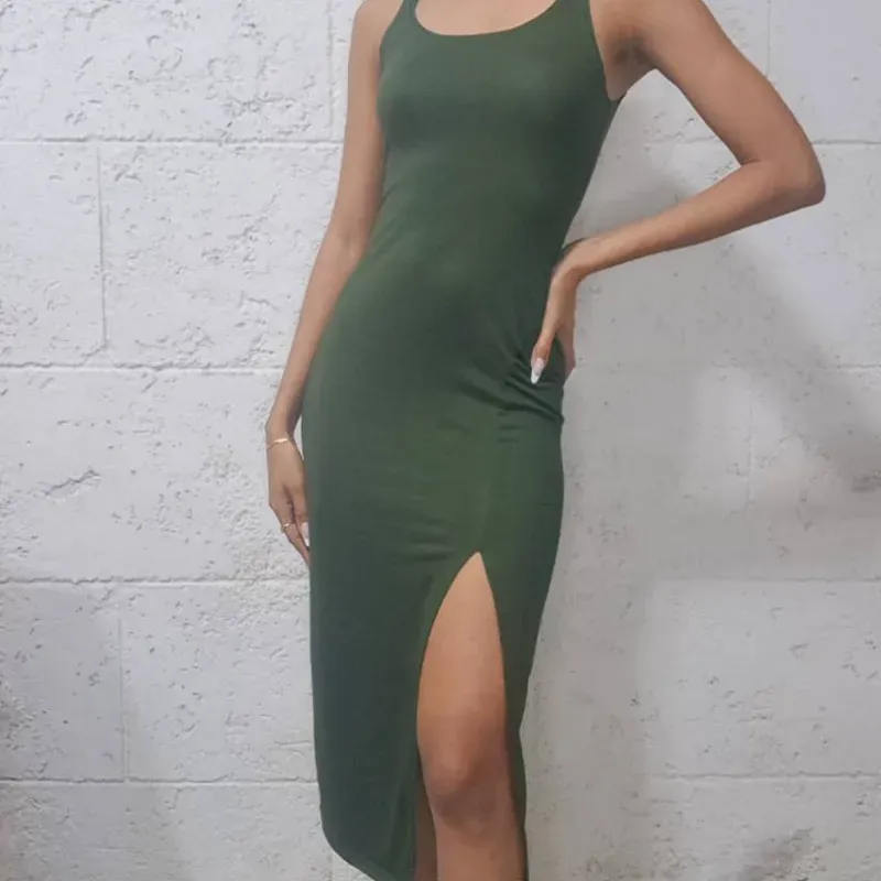 Vestido Yisell verde militar