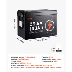 Batería 25.6V 100aH VEVOR