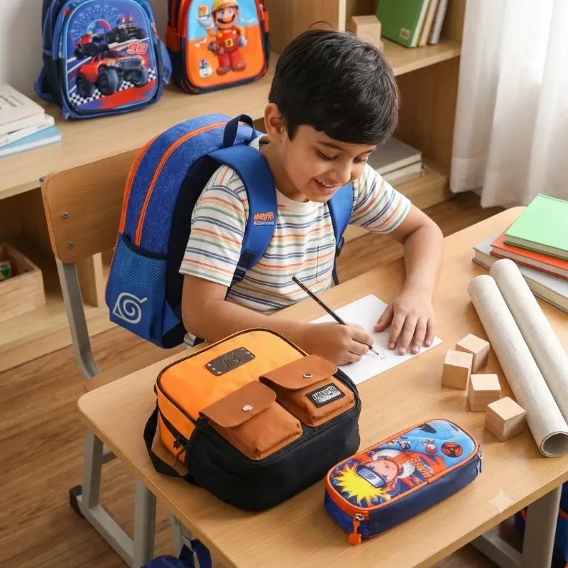 Conjunto de mochila, lunchera y cartuchera infantiles