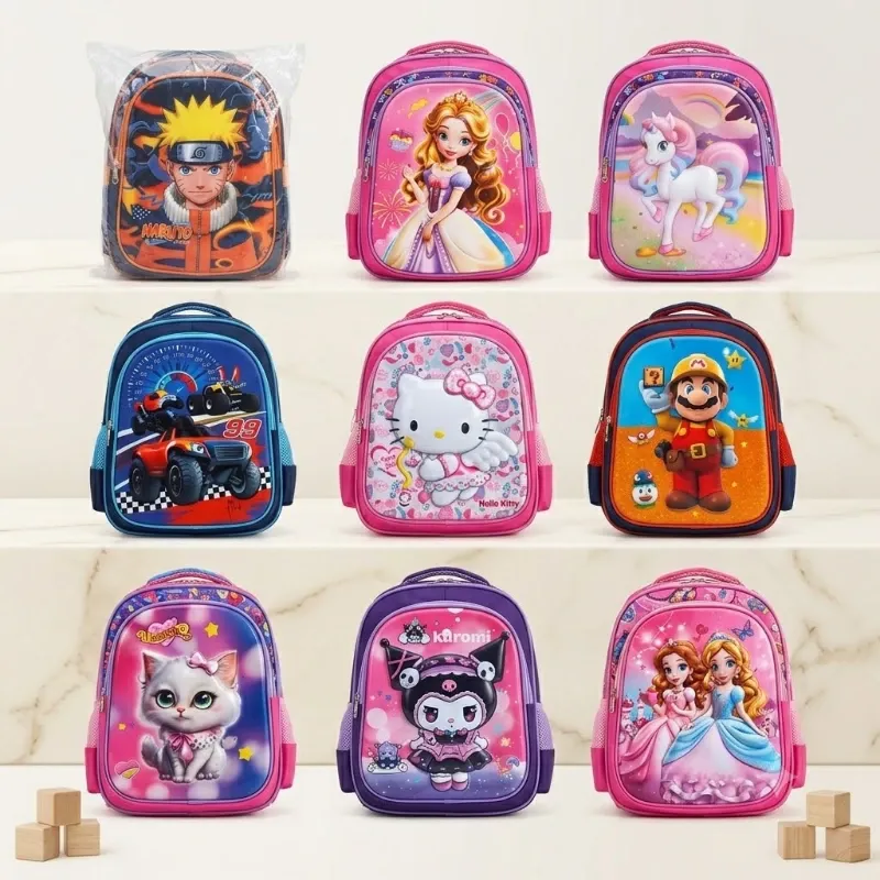 Conjunto de mochila, lunchera y cartuchera infantiles