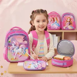 Conjunto de mochila, lunchera y cartuchera infantiles