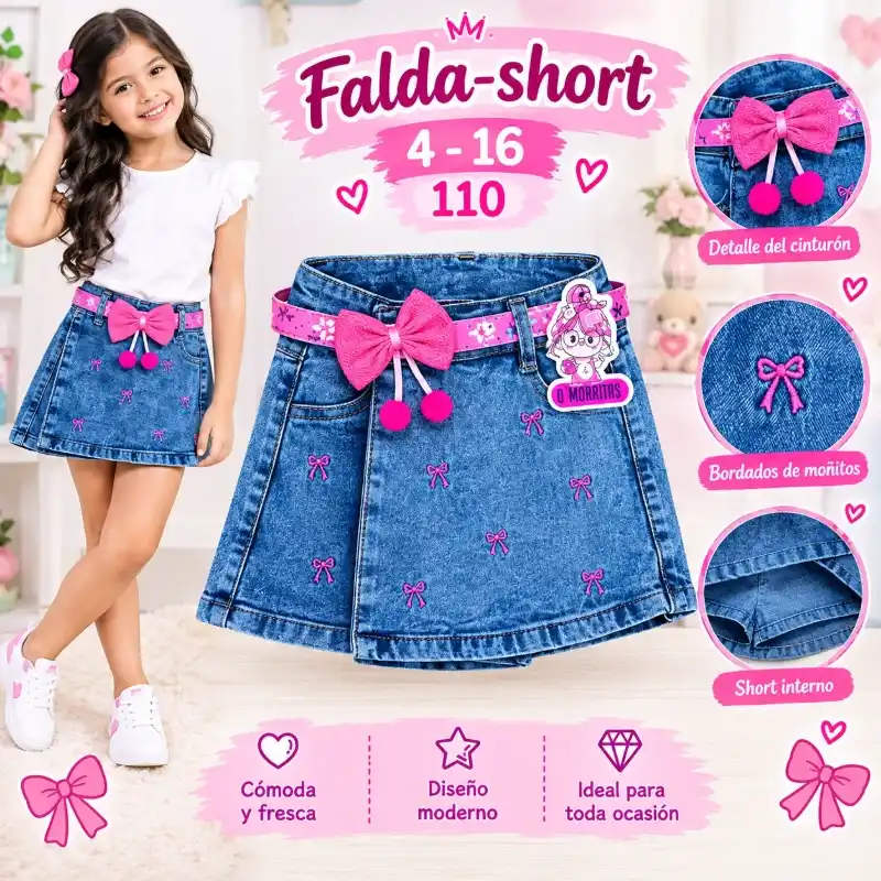Falda short para niña