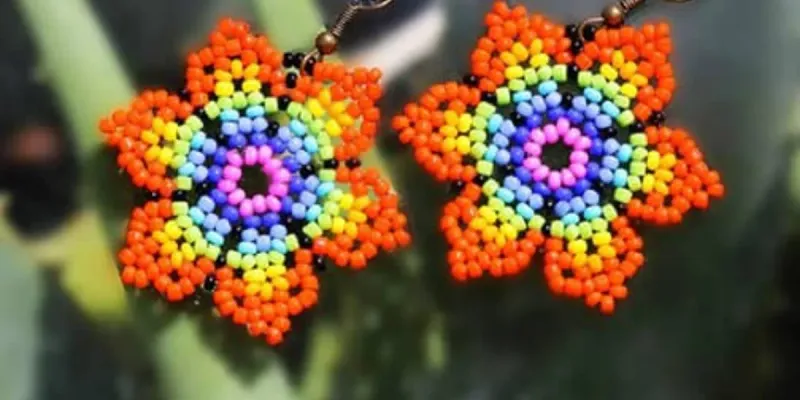 Aretes de Flores de punta 
