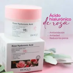 Crema facial de ácido hialuronico de rosa