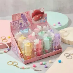 Lip gloss con llavero