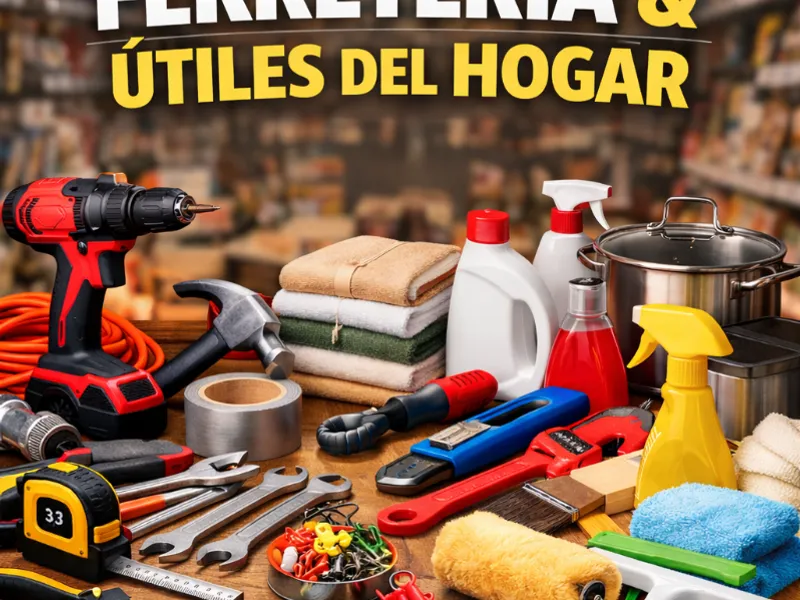 Ferretería, útiles del hogar y otros
