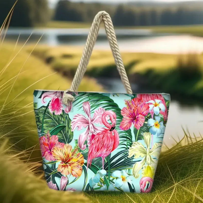 BOLSO DE PLAYA-CON ESTAMPADO