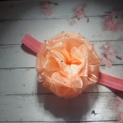 Cinta para bb con pompon de organza 