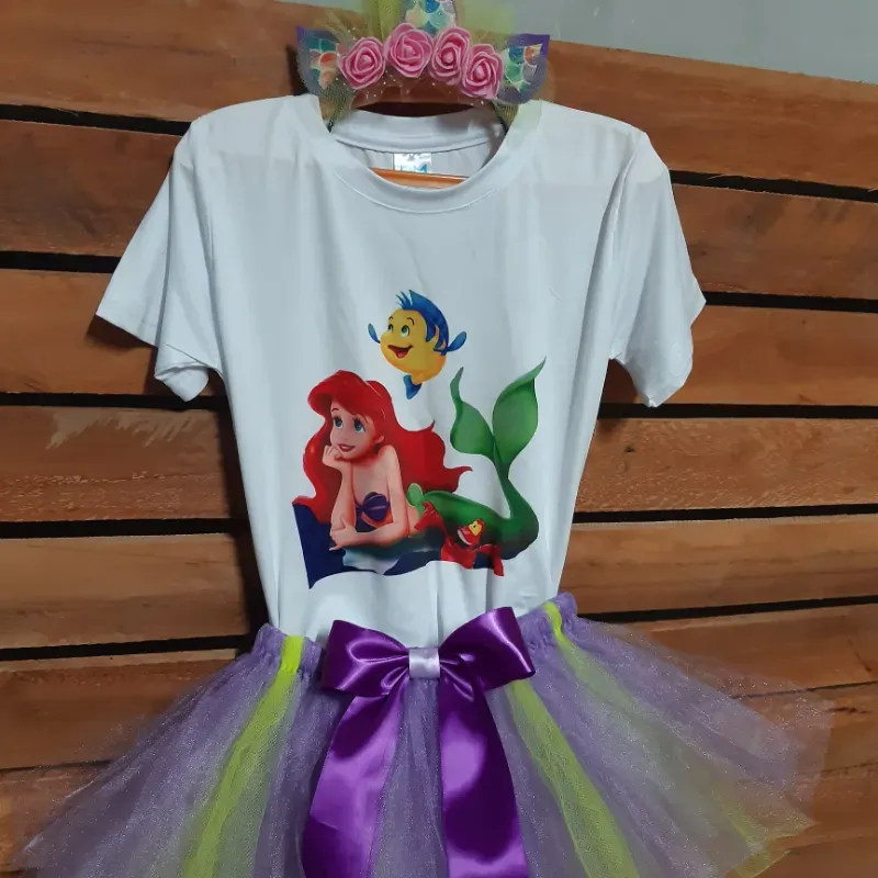 Conjunto de tutu de sirena Ariel 