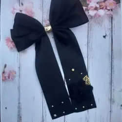 Lazo coquette para niñas tono negro 