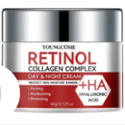 Crema facial hidratante con colágeno y retinol.