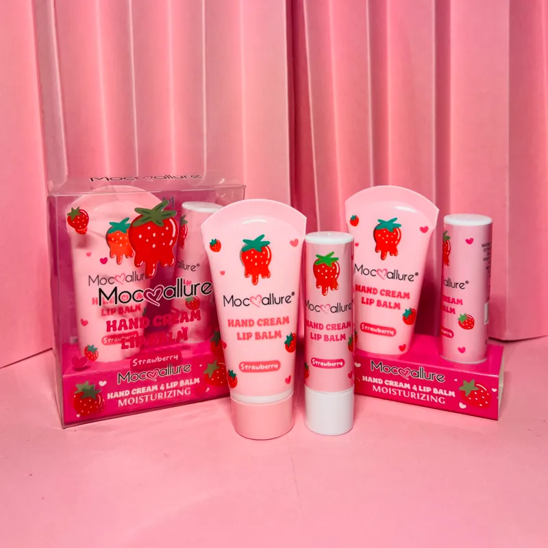 Kits de crema de manos + bálsamo labial de fresa✨