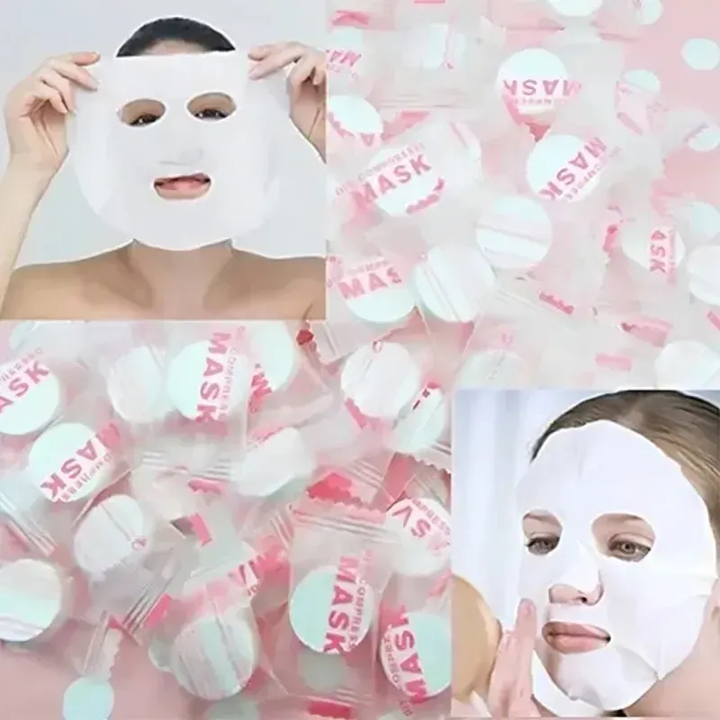 Mascarilla facial de algodón comprimida🫧