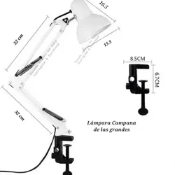 Lámpara campana blanca (de las grandes)
