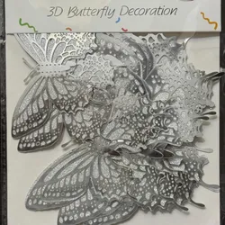 Mariposas 3D plateadas 