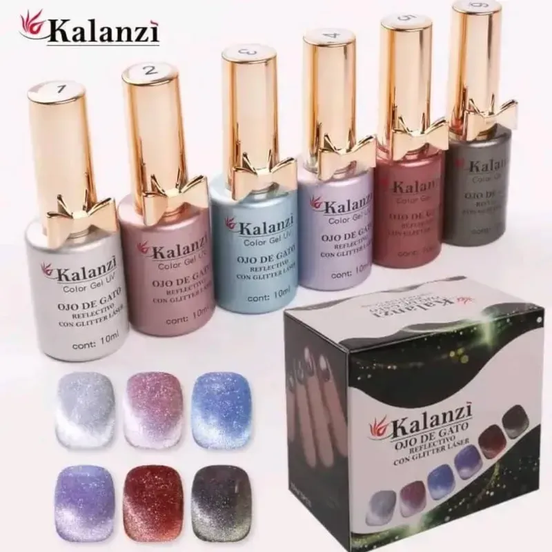 Ojo de gato con glitter láser