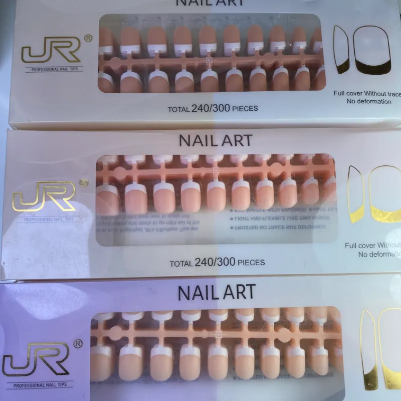 Tips Soft Gel (square cortos) con french