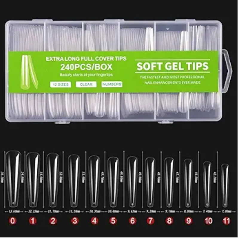 240 Tips Soft Gel (extra largo)