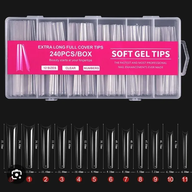 240 Tips Soft Gel (extra largo)