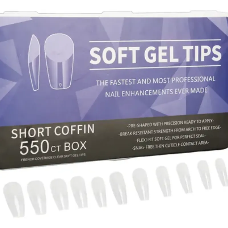 Caja de 550 tips soft gel coffin